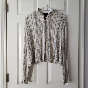 Alex Evenings Glitter Black and White zip-up Jacket!